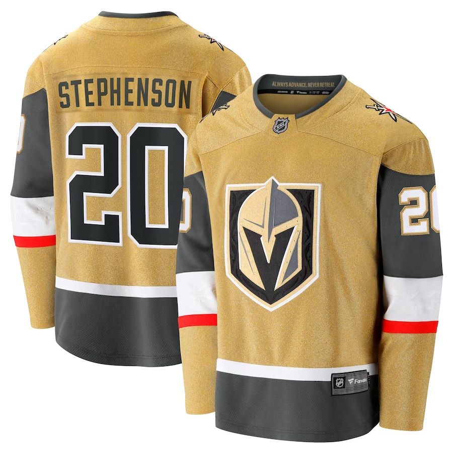Men Vegas Golden Knights 20 Chandler Stephenson Fanatics Branded Gold Home Breakaway NHL Jersey